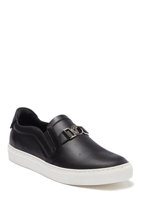 versace collection metal coin slip on sneaker|farfetch versace sneakers.